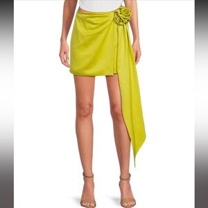 NWT Gianni Bini Courtney Satin Rosette Wrap Skirt